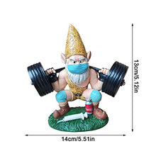Load image into Gallery viewer, YEJIANGHUA Weightlift Gnome Garden Statue Resin Weatherproof White Beard Gnome Figurines Ornament Home Gym Decor Pretty Natural
