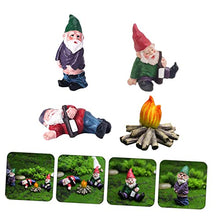 Load image into Gallery viewer, Happyyami Miniature Dwarf Adornments Resin Elf Garden Ornaments 4pcs for Micro Landscape Decor
