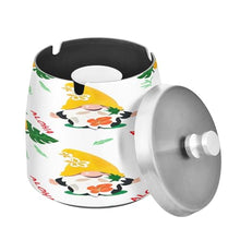 Load image into Gallery viewer, Whimsical Gnomes Bright Cigarette Ash Tray, Covered Ashtray with Lid, Home Trash can with Lid
