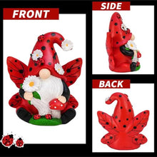 Load image into Gallery viewer, CHAKAE Resins Lady Bird Gnomes Statue Swedish Tomte Figurine Ornament For Garden Lawns Or Indoor Desktop Shelf Decoration Resins Gnomes Sculpture
