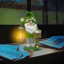 Load image into Gallery viewer, Solar Gnomes Decor, Garden Gnome Statue, Cute Outdoor Sculpture with Solar Lantern, 6.3x3.15x0.98 inches Yard Decoration, Ideal for Home, Lawn Inside, Family, Kids and Friends
