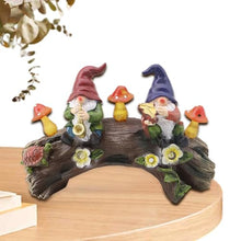 Load image into Gallery viewer, Gnome Garden Statue, Resin Garden Gnomes, Mushroom Solar Light, Miniature Figurines for Yard, Patio Lawn Decorations, Outdoor Gnome Statues, Solar-Powered Garden Decor, Cute Yard Ornaments, Lawn Art
