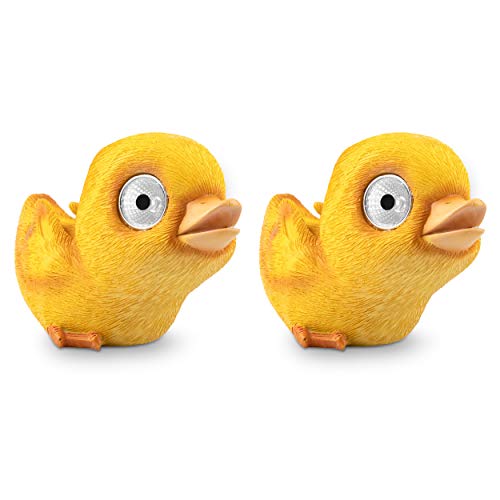 Solar Garden Baby Duckling Decoration (Set of 2) | Outdoor Yard Decor - Lawn Ornaments | Solar Decorative Lights for Patio, Balcony, Deck | Weather Resistant - LED | Housewarming Gift (Set of 2)