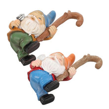Load image into Gallery viewer, Happyyami 2pcs Garden Gnome Statue Charming Outdoor Decor for Garden Gnome Figurines Hooks Tree Ornaments for Home and Patio
