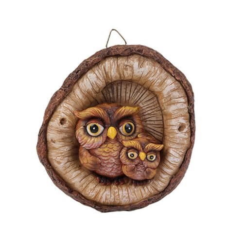 YIZITU Reading Gnomes Tree Faces Decors Outdoor Yard Statues Hanging For Garden Resin And Flower Pots Landscape Owl Hanging Ornaments