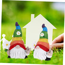 Load image into Gallery viewer, Kisangel 2pcs Garden Gnome Doll Figurine Adorable Resin Ornament for Home Decoration for Tiered Tray Desk Table Garden Layout Craftsmanship Brings
