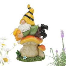 Load image into Gallery viewer, Resin Solar Garden Gnomes Statue, Lying Mushroom with Honey Jar, Weatherproof Gnome Solar Light for Outdoor Decoration, Garden Yard Figurine, Solar-Powered Lawn Sculpture for Patio and Backyard

