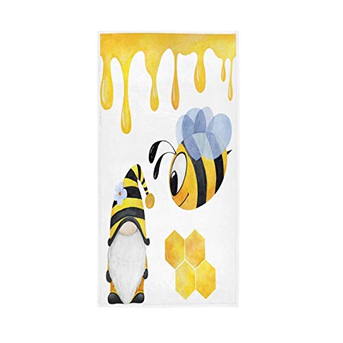 Gym Towel Spring Bee Gnome Summer Garden Facecloths Washable Wash Cloths Lightweight Towel For Home Bathroom Hair 40X70Cm