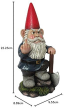 Load image into Gallery viewer, World Of Wonders Naughty Garden Gnome with Axe Flipping Bird Statue
