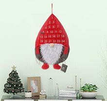 Load image into Gallery viewer, eBoutik - Christmas Santa Gonk/Gnome Design Advent Calendar With 25 Pockets - Children or Adult Reusable Christmas Countdown Calendar - Countdown To Santa For Kids (Red)
