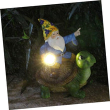 Load image into Gallery viewer, Happyyami Cartoon Solar Gnome Lamp Ornament Solar-Powered Resin Garden Decor for Outdoor Use and Weather-Resistant Unique Decoration for Home and Lawn
