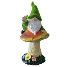 Load image into Gallery viewer, Hbbgdiy Waterproof Resin Solar Garden Gnome Decoration, Funny Garden Gnomes Climbing on Mushroom Statue, Outdoor Patio Lawn Yard Ornament Gift
