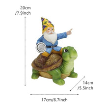 Load image into Gallery viewer, Turtle Solar Lights Outdoor Garden - Solar Turtle Statue Light with Gnome - Waterproof Tortoise Sculpture for Outdoor Patio Garden Balcony Poolside

