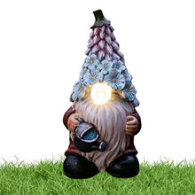Load image into Gallery viewer, Solar-Powered Gnome Statues, Funny Garden Gnome Figurines, Resin Craft Gnome Figurines, Garden Solar Light Gnome Outdoor Solar Gnome Whimsical Lawn Ornaments 7.48x3.54x3.54 inches for House and
