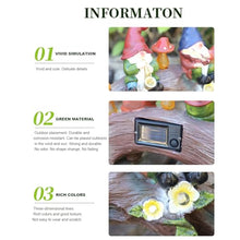 Load image into Gallery viewer, Gnome Garden Statue, Resin Garden Gnomes with Mushroom Solar Light, Miniature Figurines for Yard Art, Outdoor Patio Solar Light Decor, Lawn Ornaments, and Statues Decorations
