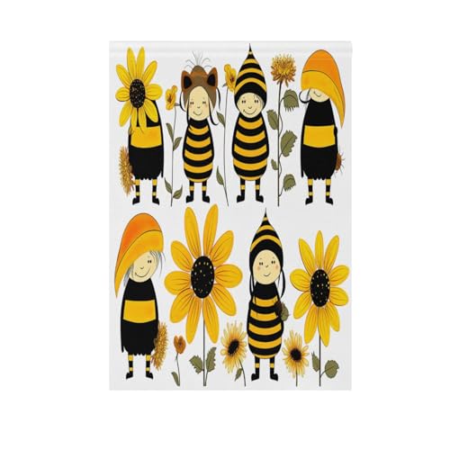 Little Gnomes Yard Flags, Large Garden Flags 28 x 40 Double Sided, Spring Outdoor Flag