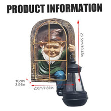 Load image into Gallery viewer, Hbbgdiy Solar Fairy Garden Gnomes Whimsical Elf Tree Face Figurines with Solar Lights for Fence Patio Yard Wall Decor, Outdoor Garden Accessories Housewarming Gift
