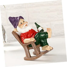 Load image into Gallery viewer, Happyyami Outdoor Garden Gnome Statue Adorable Resin Dwarf Craft for Home Creative Miniature Gnome Ornament for Balcony and Garden Decoration Unique Idea
