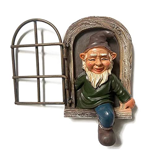Garden Gnome Statue,Miniature Garden Resin Gnomes Garden Ornaments ,Funny Garden Statue Art Decoration,Fairy Garden Ornaments Outdoor for Lawn Ornaments Indoor Outdoor Garden Yard Decorations (B)