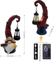 Load image into Gallery viewer, Solar Outdoor Figurine Lights Gnome Garden Decor Statue with LED Flowers &amp; Lantern, Glowing Fairy Yard Decorations for Outside Patio Yard Front Porch, Housewarming Home Decor Gifts Thanksgiving
