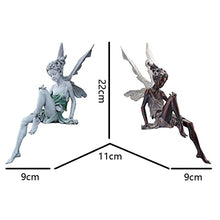 Load image into Gallery viewer, Fairy Statue, Sitting Fairy Sculpture, Resin Garden Figurine Ornament, Outdoor Yard Landscape Decoration Waterproof Resin Angel Garden Statue Figurine for Patio Lawn Yard Decoration,A
