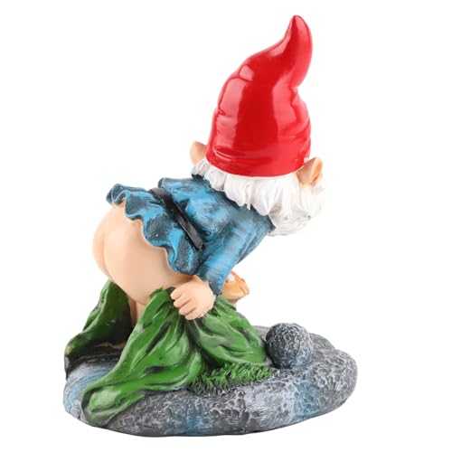 Ldafava Dwarf Resin Ornaments Cute Decorative Gnome Statue Durable Yard Decor for Home Garden Outdoor Resin Material 10x10.5x14cm