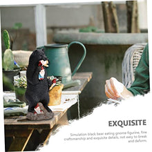 Load image into Gallery viewer, SUPVOX 1Pc Bear Eating Gnome Figurine Lifelike Black Bear Statue for Outdoor Garden Decoration Patio Art Sculpture for Courtyards Lawns and Terraces Year Home Decor
