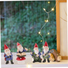 Load image into Gallery viewer, Ciieeo 4pcs Miniature Gnome Music Band Sculpture Set Creative Desktop Gnome Dolls for Home Decor Christmas Style Garden Ornaments for Outdoor Patio and Decoration

