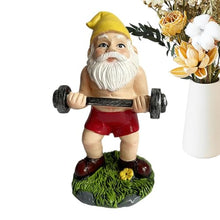 Load image into Gallery viewer, Genérico Outdoor Gnome Statue - Creative Weightlifting Figurine, Weather Resistant Gnome Table Decoration for Gardens, Patios, Lawns, Rooms
