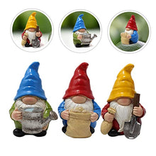 Load image into Gallery viewer, SUPVOX 3Pcs Resin Gnome Garden Statues Set Outdoor Garden Gnome Ornaments Colorful Fairy Figurines for Lawn Decor

