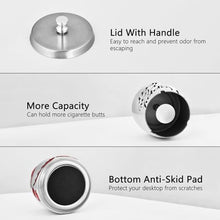 Load image into Gallery viewer, Christmas Gnome Happy New Year Cigarette Butt Collector, Stainless Steel Ashtray with Lid, Outdoor Ashtray Smell Proof
