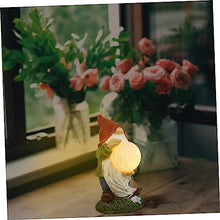 Load image into Gallery viewer, Toyvian 1Pc Garden Solar Light Gnome Statue Ornament Charming Outdoor Decor for Lawn Patio Landscape Durable Resin Design with Solar Function for Warm Ambiance
