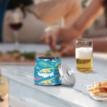 Load image into Gallery viewer, Hawaiian Gnome Cigarette Butt Bucket, Stainless Steel Ashtray with Lid, Ashtray Outside
