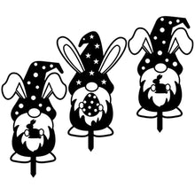 Load image into Gallery viewer, 3pcs Garden Gnome Easter Gnome Sign with Stake Black Gnome Yard Art for Outdoor Garden Lawn Sidewalks Patio Gnome Decoration
