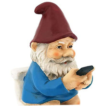 Load image into Gallery viewer, Statues, Funny Garden Gnome Ornament Naughty Garden Gnome on a Toilet Garden Gnome Figurine Funny Gnomes Set for Yard Lawn
