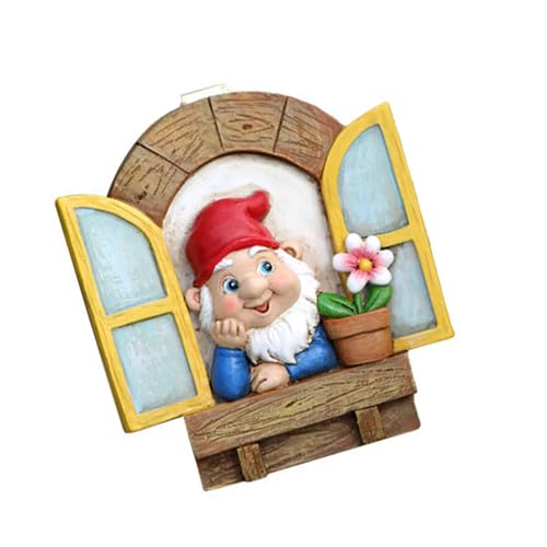 YIZITU Reading Gnomes Tree Faces Decors Outdoor Yard Statues Hanging For Garden Resin And Flower Pots Landscape Owl Hanging Ornaments