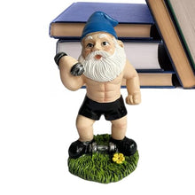 Load image into Gallery viewer, Garden Gnome Statue - Collectible, Dwarf Statue, Decorative Garden Gnome | Fairy Garden Gnome, Resin Dwarf Statue Dwarf Sculpture Weightlifting Dwarf with Dumbbells for
