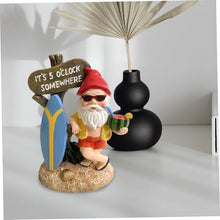 Load image into Gallery viewer, Gnome Figurines 6 Inch Cute &amp; Funny Resin Gnome Statue Weather-Resistant Summer Gnomes Decorations for Yard, Garden, Beach, Gnome Gifts, Surf Garden Gnomes Gnome Statue Gnomes Decorations for Yard
