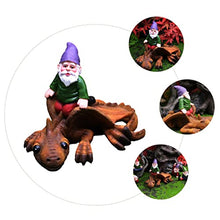 Load image into Gallery viewer, Toyvian Creative Resin Garden Gnome Dinosaur Statue Unique Outdoor Ornament for Home Adornment Durable Decorative Figurine for Patio Balcony Office and Garden Display
