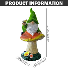 Load image into Gallery viewer, Hbbgdiy Waterproof Resin Solar Garden Gnome Decoration, Funny Garden Gnomes Climbing on Mushroom Statue, Outdoor Patio Lawn Yard Ornament Gift
