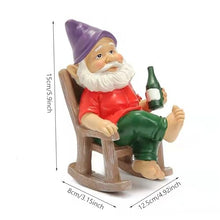 Load image into Gallery viewer, Xoeryoy Funny Garden Gnomes Decoration Statue Resin Rocking Chair Dwarf Ornament Mini Garden Gnome Statue Ornaments #·
