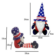 Load image into Gallery viewer, Patriotic Veterans Day Uncle Tomte 4th of July Nisse Handmade Scandinavian Ornaments Kitchen Tray Decorations
