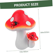 Load image into Gallery viewer, Happyyami Mushroom Figurine Lawn Ornament Large Red Mushroom Statue for Garden Decoration Outdoor Decor Fairy for Birthdays and Holidays
