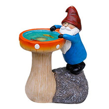 Load image into Gallery viewer, Toyvian Cartoon Solar Garden Gnome Figurine Funny Resin Craft Ornament with LED Light Outdoor Decorative Statue for Lawn and Patio Unique Solar Powered Garden Decor
