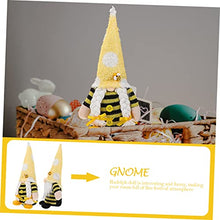 Load image into Gallery viewer, Happyyami 2Pcs Summer Bee Gnome Doll Decorative Figurine Tomte for Garden Ornament Handmade Soft Plush Gonk Decoration

