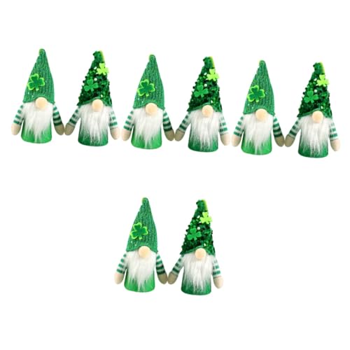 Ciieeo 4sets Patrick's Day Gnome Decorations Plush Garden Gnomes Ornaments for Outdoor Decor 2pcs*4