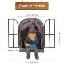 Load image into Gallery viewer, BLLREMIPSUR Garden Gnome Figures Decoration, Elf Out The Door Tree Hugger, 3D Resin Gnome Statue Tree Decoration, Vintage Fairy Tale Mystery Plant House, for Patio, Lawn, Tree Trunk, Garden

