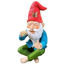 Load image into Gallery viewer, Statues, Garden Gnomes 6 Inch Christmas Ornaments Middle Finger Smoking Garden Gnomes Waterproof Resin Garden Gnome for Yard Patio, Lawn Garden Decorations and Gift
