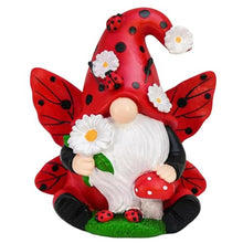 Load image into Gallery viewer, Itkcozcg Resins Lady Bird Gnomes Figure Sculpture Colorful Swedish Tomte With Small Flower Mushroom Figurine Ornament For Garden Resins Figurine
