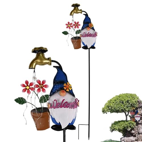 Solar Stake Lights Outdoor, Cartoon Gnome Solar Garden Stakes, Waterproof LED Landscape Lighting, Twinkling Garden Decoration, Winter Christmas Yard Lights, Backyard Walkway Lighting, Decorative Solar